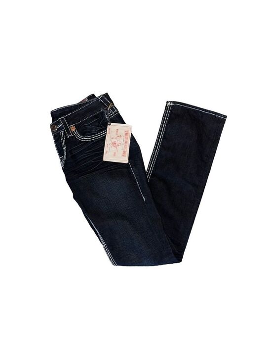 True Religion Denim - NWT True Religion Womens Johnny Big T Dark Wash Big Stitch Straight Leg Jeans 27